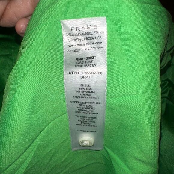 NWT Frame Strong Shoulder Silk Blend Mini Dress - Picture 9 of 10